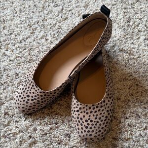 Tan and Black Dotted Flats